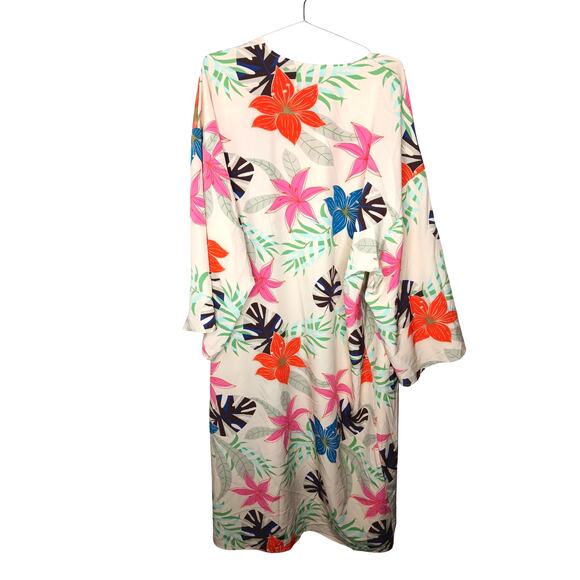 Easel 1X Kimono Duster Longline Floral Print Open Front Lightweight Cover - Picture 4 of 12